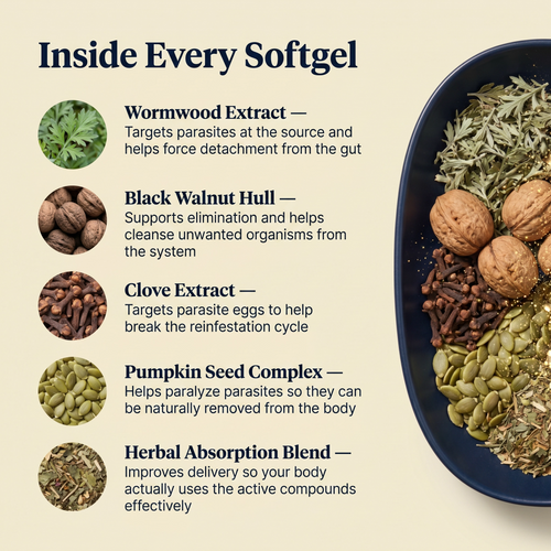 Wormwood Black Walnut Pumpkin Seed & Clove Softgels